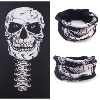 China 100% Lightweight Polyester Head Scarf Bandana Magic Skull for sale