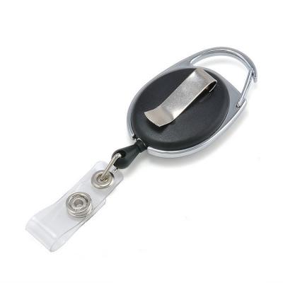 China Plastic or Metal Retractable Card Badge Holder Customized Metal Retractable Badge Reel / Carabiner Identification for sale