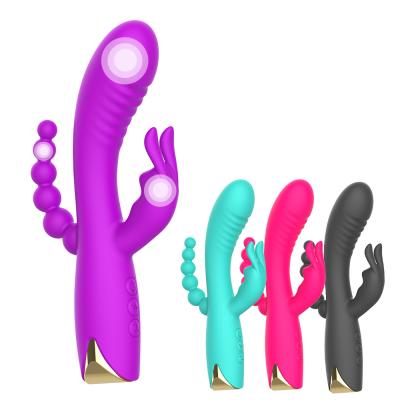 China New Design Multi Founction 4 Speed ​​Triple Vibrating 10 Heads Vibrator Multi Anal Game Rabbit Spot Rabbit Beads Ergonomic Design Prostate Vibrator for sale