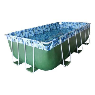 China Rectangular Metal+PVC Above Ground Pool for sale