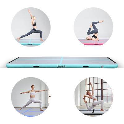 China Rolling Inflatable Gymnastics Mat Air Floor Mat Rolls Gym Eco Friendly Mat Inflatable Air Track Home Yoga Wholesale Durable for sale