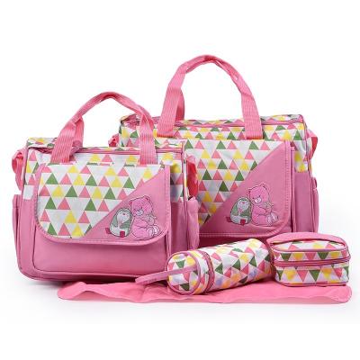 China TOTE BAG 2021 high-quality waterproof multi-functional new five-piece modular baby bag mommy diaper bag for sale