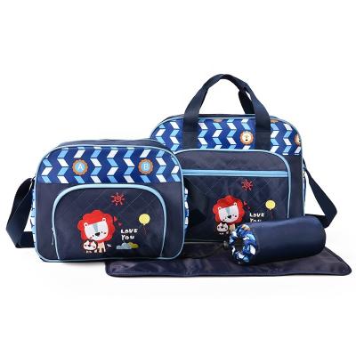 China Anti-Theft New multifunctional mommy bag easy to travel in a large capacity diaper bag 4-piece set for sale