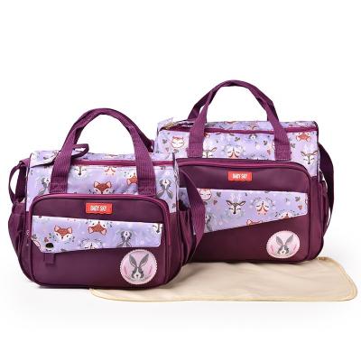 China Three-piece set of 2021 new multifunctional anti-theft large-capacity waterproof diaper bag for sale