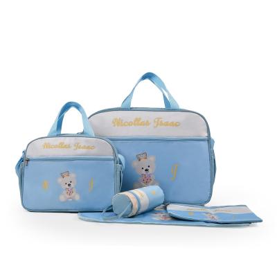 China 2021 Hot Selling High Quality Cute Bear TOTE BAG Set Fashionable Diaper Baby Mommy Bag for sale