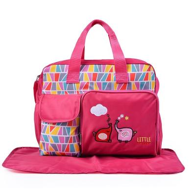 China New Cartoon WRAPPING BAG Cute Pattern Large Volume Double Bag Multicolor Handheld Convenient Diaper Bag for sale