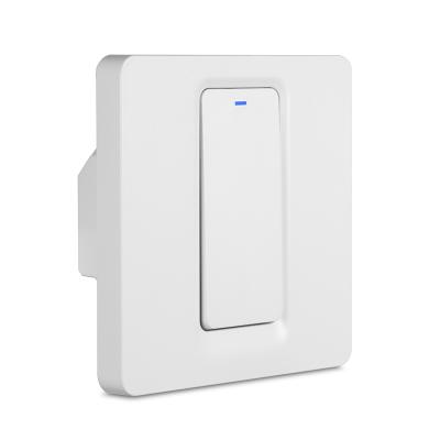 China Residential 240V 1 Gang EU Standard White Smart Switch No Neutral Power Wifi Switch for sale