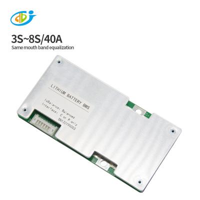 China Electronic products 3s 4s 40a 12V bms 7s 8s 12V 24V with same port for 18650 lithium battery Li-ion Lifepo4 battery bms for sale