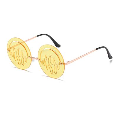 China New CURRENT frameless sunglasses women round frames sunglasses vintage fire lens round circle sunglasses for sale