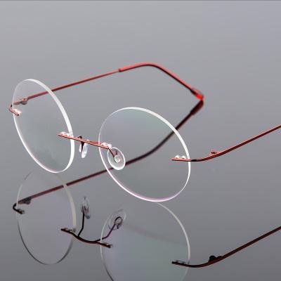 China Titanium Monocle Frames 2022 Cheap Optical Eyewear Women Men Glasses Frame Beta Rimless Round Titanium Glasses for sale