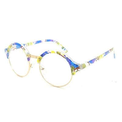 China Fashion Sunglasses Wholesale Fashion Round Flower Eyeglass Frame Glass Optical Frames Women Luxury Optical Eyewear for sale