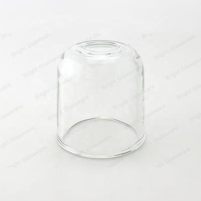 China Home Decoration Large Clear Glass Candle Jar Round Bottom Glass Candle Holder With Thick Wall for sale