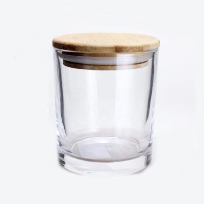 China Non Spill Glass Cup Candle Holder With Aorma Wood Jar Candle Lids Wood Lids for sale