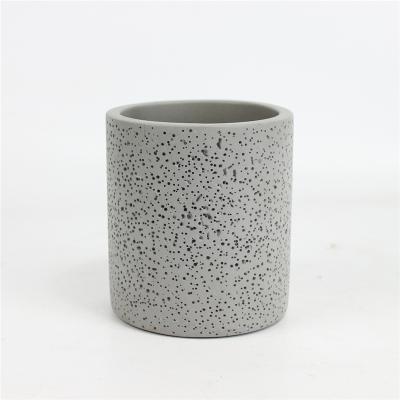 China Eco - Friendly Thick Spotted Concrete Candle Vessel Cement Candle Jar For Candle Making for sale