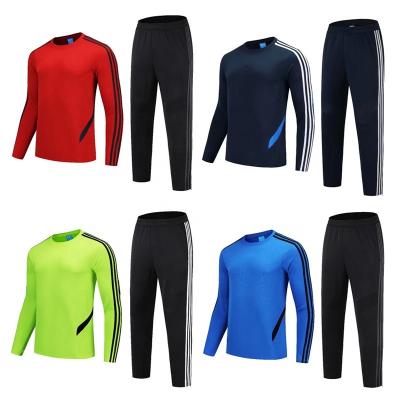 China Moisture wicking new adult long sleeve round neck fitness round neck adult long sleeve football training suit children sports leisure running suit for sale