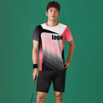 China Custom M custom sweat-absorbing sportswear men's short sleeve ping pong volleyball match women's tank top badminton apparel shirts for sale