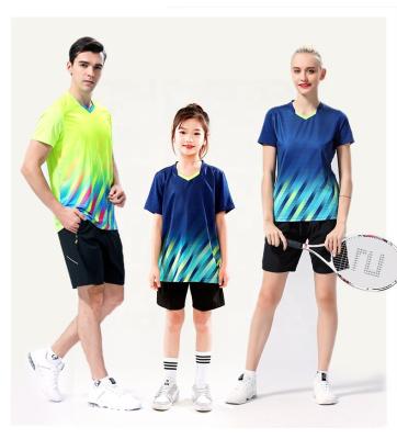 China New Moisture Wicking summer badminton apparel tank top stain printing logo ping pong sports T-shirt wholesale badminton shirts for sale