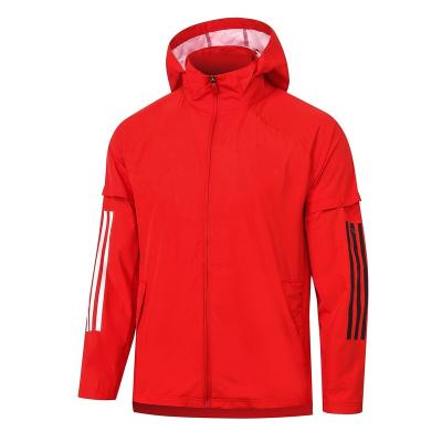 China Moisture wicking mens three-bar football sports anorak three colors appearance jacket for sale