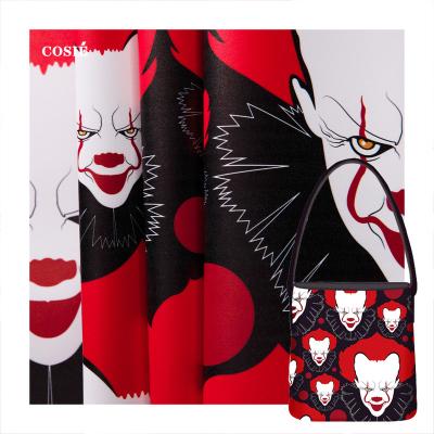 China Designer Customization Halloween Clown Pattern Leather Products Digital Printed Scary Waterproof Cloth Custom Logo Handbags for sale