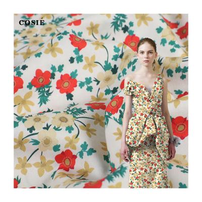 China Sustainable custom cotton sateen woven NO MOQ satin digital printing high density printed shinny fabric for sale