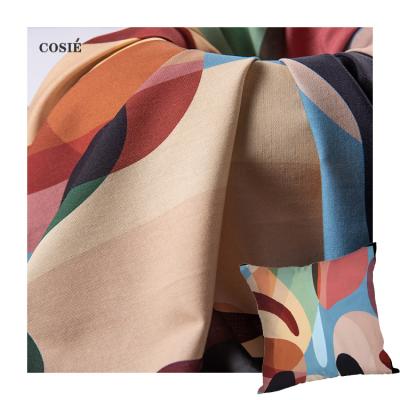 China Durable effect 150gsm cotton canvas heavyweight digital printing 100% woven poplin cushions fabric 150gsm for dress throws tableware for sale