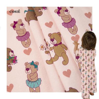 China Cotton Spandex Tank Top Stretch Fabric Print Teddy Bear Simple Soft Viable Custom Digital Pattern For Kidswear Knitted for sale