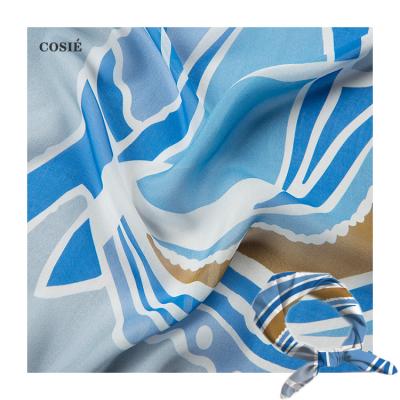 China Viable Custom Printed Animal Pattern Ethnic Horse NO MOQ 100% Pure Silk Chiffon 35gsm Digital Printing Muslim Square Scarf Fabric for sale