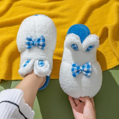 China Wholesale New Style Antiskid Plush Rabbit Slippers Warm Pink Bedroom Shoes For Woman Fluffy Cute Cartoon Animal Slipper for sale