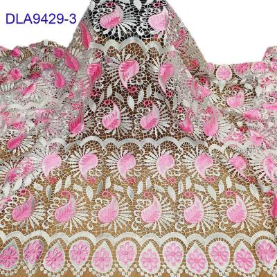 China 2021 high quality lace fabrics breathable multicolor guipure lace embroidery tie lace fabric for african dresses for sale