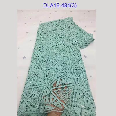 China Solid Color African Cord Lace Fabric African Embroidery Nigerian Guipure Lace Fabric With Sequin for sale