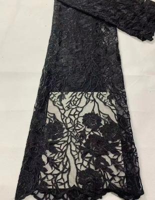 China Plain Viable Color Embroidered French Net Lace Fabric Lace For Evening Dress for sale