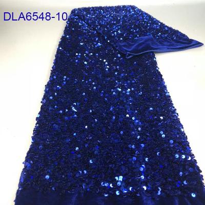 China Viable Party Wedding Women Dress African Lace Embroidery Velvet Sequin Lace Fabric for sale