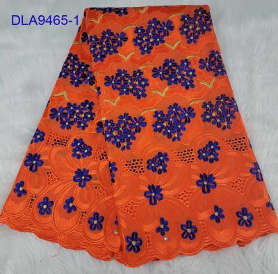 China Newest Sustainable African Swiss Voile Lace Embroidery Swiss Cotton Fabric With Holes For Women Garments for sale