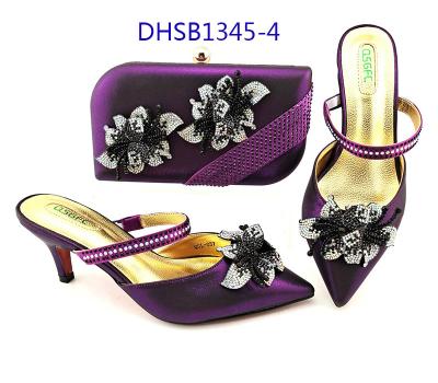 China High Quality Fashion Trend Women Ladies High Heels Led Shoes And Matching Clutch Bag For African Women for sale