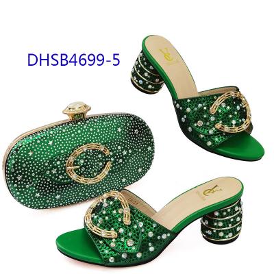 China Fashion trend latest party shoes and bag set high quality matching bag and shoes lady high heel sandal for sale