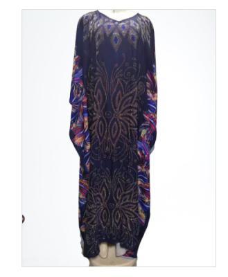 China African Traditional Dress Africa Wholesale Price Fashionable Women Plus Size Dress Digital Printed Long Sleeve With Stones for sale