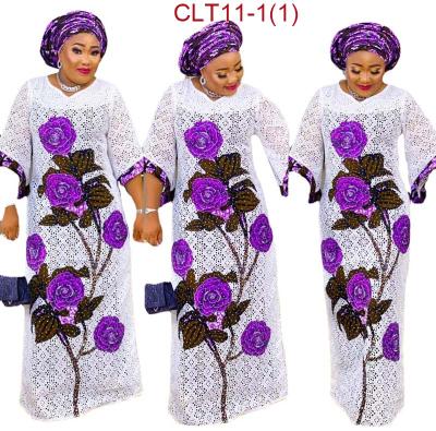 China Lace Up African Robe Lace Dresses For Women Embroidered Plus Size Women's Clothing Abayas Dashiki Free Kaftan for sale