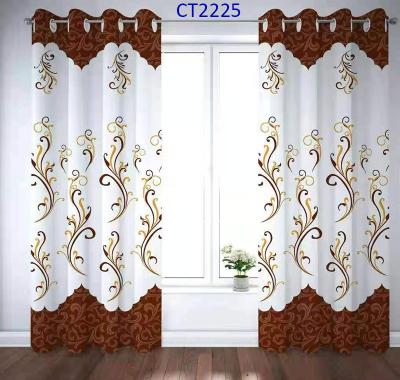 China European and American style china supplier custom printed high quality latest design polyester fabric curtain cotton curtain set for sale