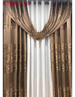 China High quality curtain latest European and American style design polyester Europe and America cotton curtain set for window for sale