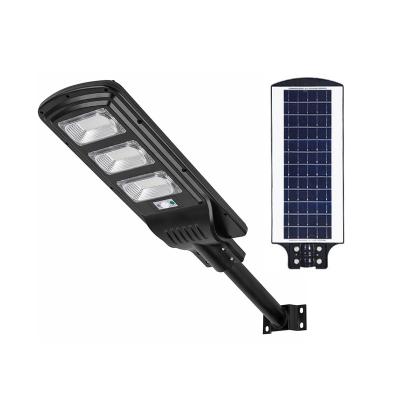 China ROAD Street Light Outdoor Integrated Road Lamp All In One Black Waterproof Bright Auto Solar SMD LED Street Light ABS 100w 200w 300w for sale