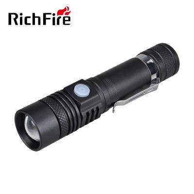 중국 Hot Sales Adjustable Focus RichFire USB Rechargeable Flashlight Led Torch Light Led Rechargeable Flashlight 판매용