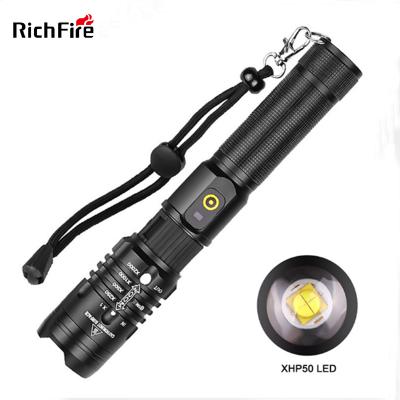 Κίνα Zoomable Emergency Lights 20W 1500lumen 5 Modes Torches Handheld Tactical Aluminum Body USB Rechargeable XhP50 LED Flashlights προς πώληση