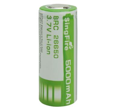 China SingFire 26650 3.7V 5000mAh Li-ion Rechargeable Battery - Green + White 26650 Battery Te koop