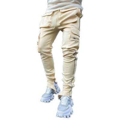 China OEM Anti-pilling Mens Multi Pockts With Pipe Cargo Legging Pants Mens Long Trousers for sale