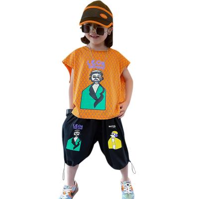 China Baisheng Casual Summer Garment Outfit 2 Piece T-shirt Shorts Set Jesus Rubber Print All Over Printing Shorts Tracksuit For Kid for sale