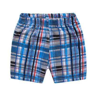 China Baisheng Breathable Garment OEM Custom Clean Logo Stripe Waist Child Elastic Grid Shorts Cotton Summer Baby Casual Placed All Over Print Boy Shorts for sale