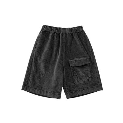 China Wholesale Custom Breathable Casual High Plain High Waist Five Hundred Children Corduroy Summer Style Street OEM Retro Cargo Shorts for sale