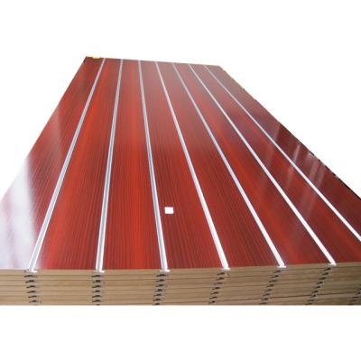 China 4*8 Feet 18mm Laminated MDF Board Moisture Proof Cheap Slatwall Panel for sale