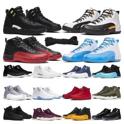 China UNC Men's Coaches Basketball Shoes Men's Massage 12 Jordaneliedly Gym Taxi Royal Nylon Hyper Michigan Red Game Royalty Sports Sneakers for sale