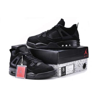 China Rubber With Box UNC Genuine Leather Jordaneliedlys 4 Outdoor Running Shoes Retro Black Cat Men Basketball Shoes Sports Sneakers for sale